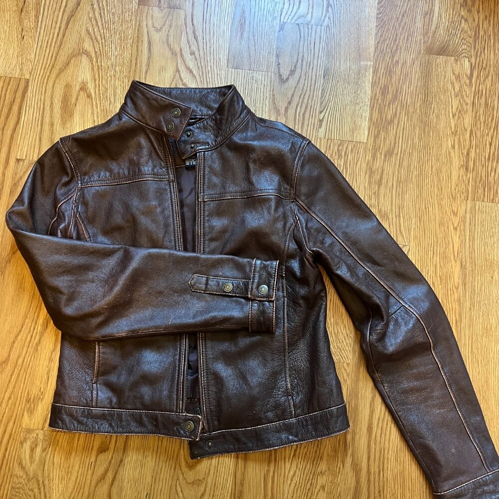 American Eagle Outfitters Brown Leather Jacket